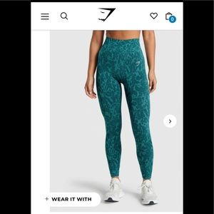 Gymshark ADAPT ANIMAL SEAMLESS LEGGINGS in Butterfly/Teal